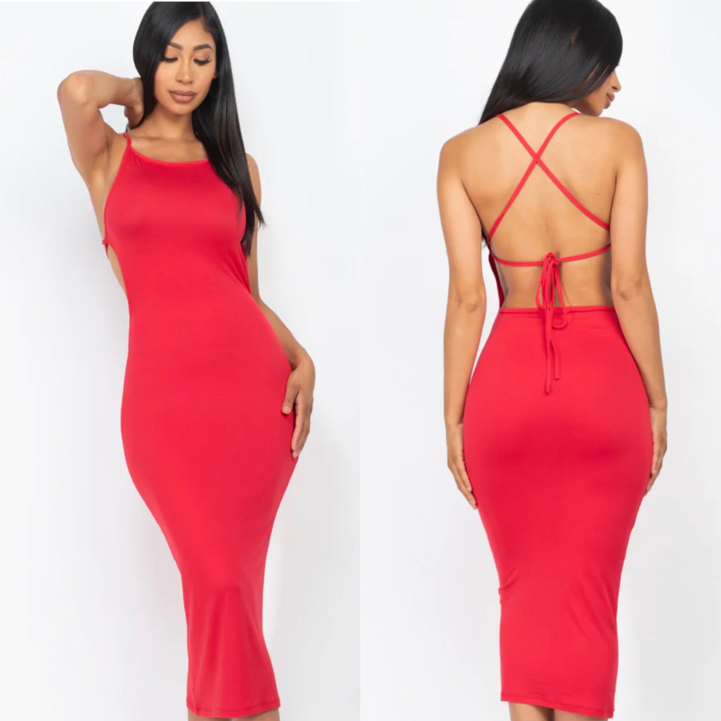 Crisscross Maxi Dress (Red)