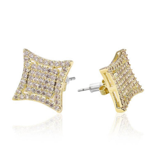 Diamond Kite Gold Earrings