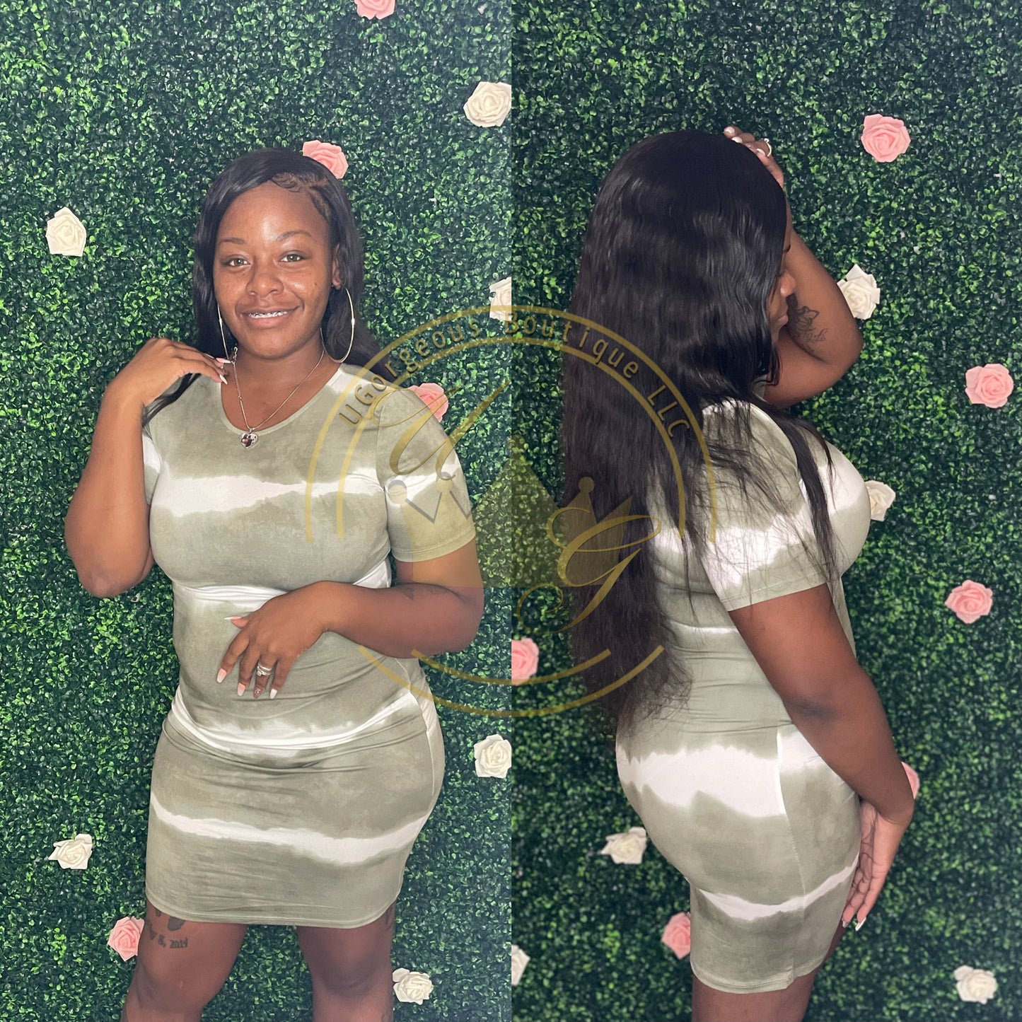 Stripe Tie-Dye Midi Dress (2 colors)