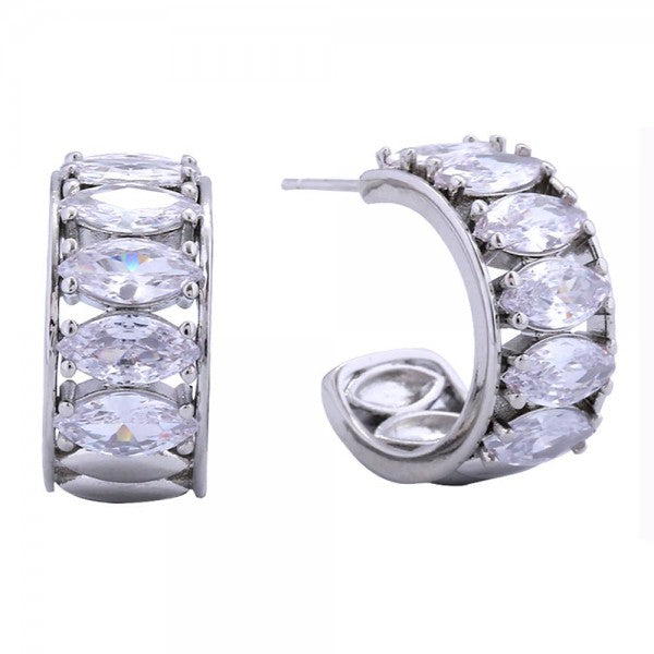 Oval Diamond Stud Earrings